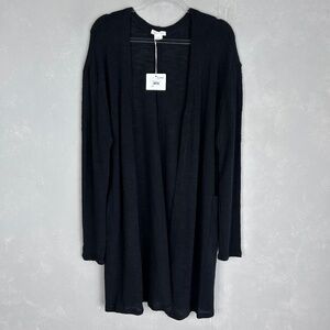 Ingrid & Isabel size L maternity cardigan long black knit w/ pockets NEW